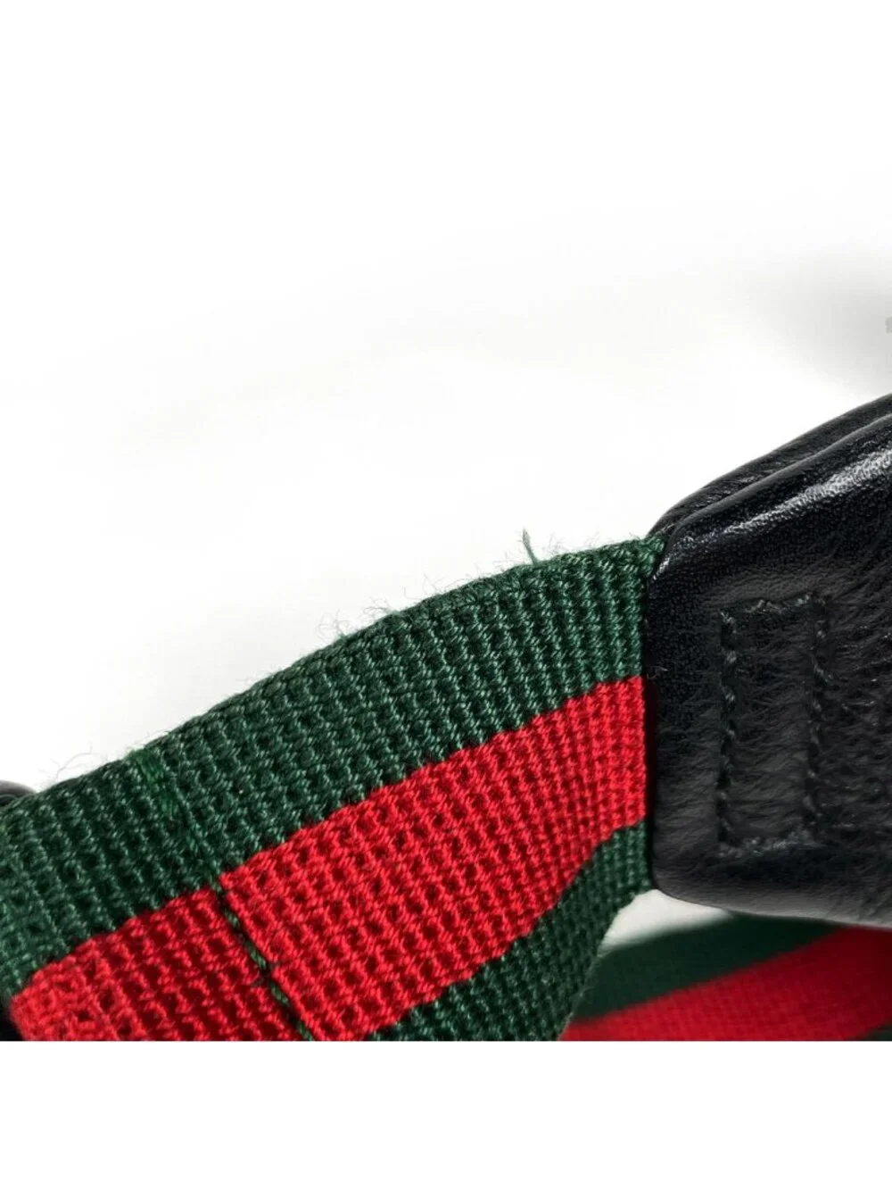 Gucci Belt Bag Logo Sherry Line Web Leather Black